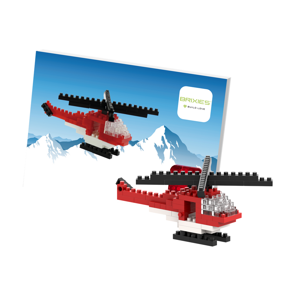 BRIXIES Postkarte Helikopter