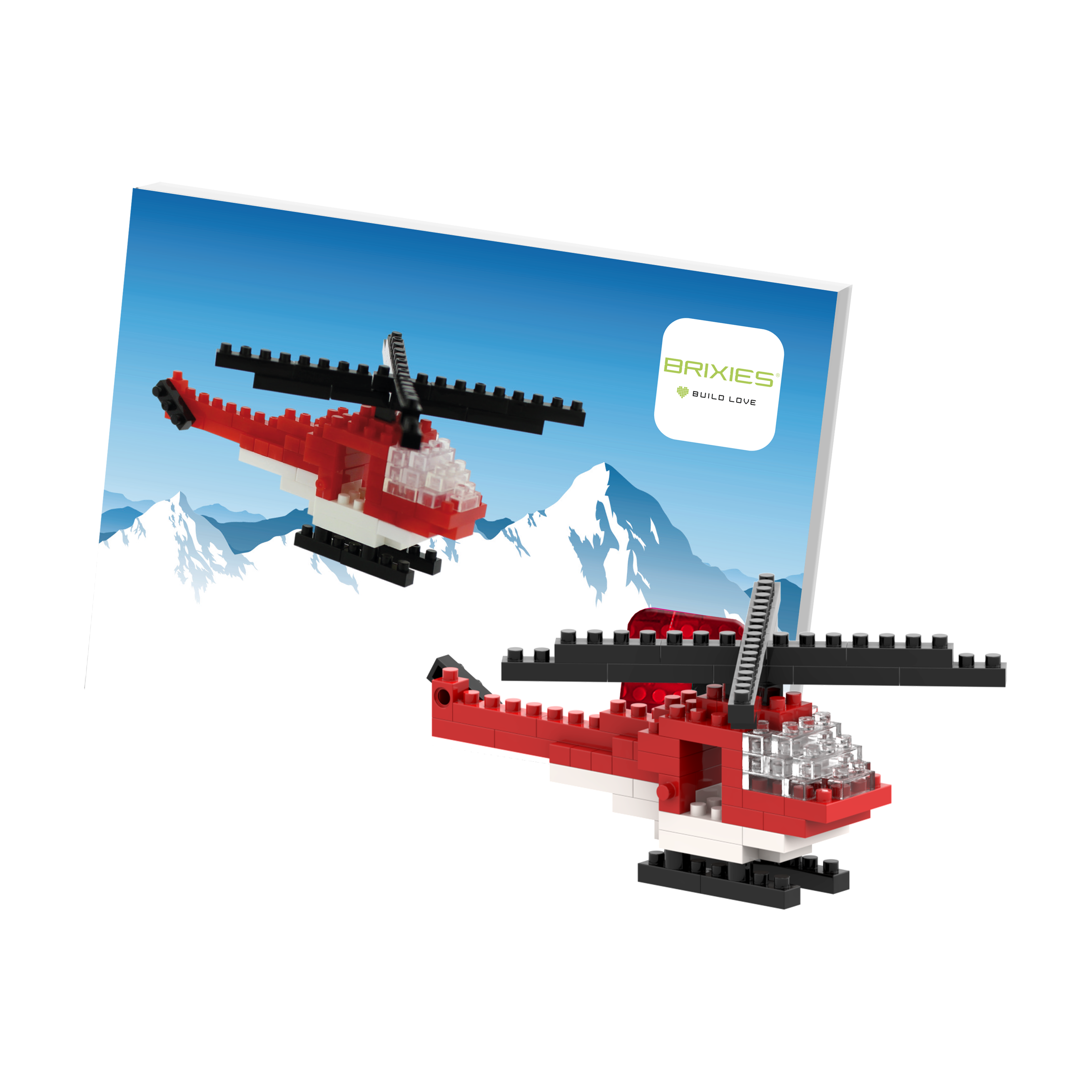 BRIXIES Postkarte Helikopter