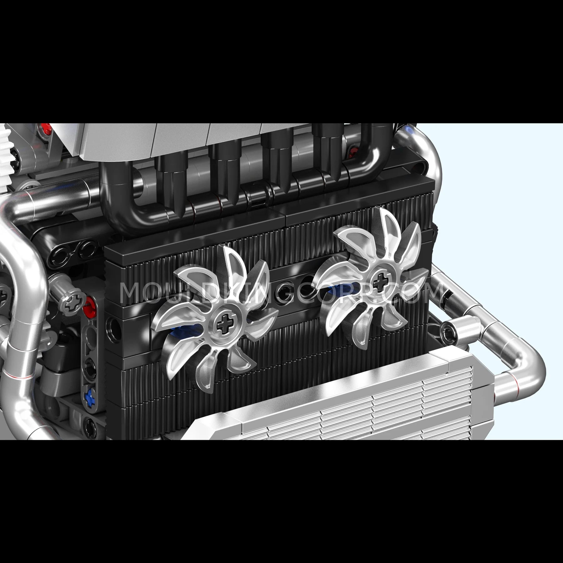 Mould King 10088 Motorisierter V8-Motor-Bausatz | 535 Teile