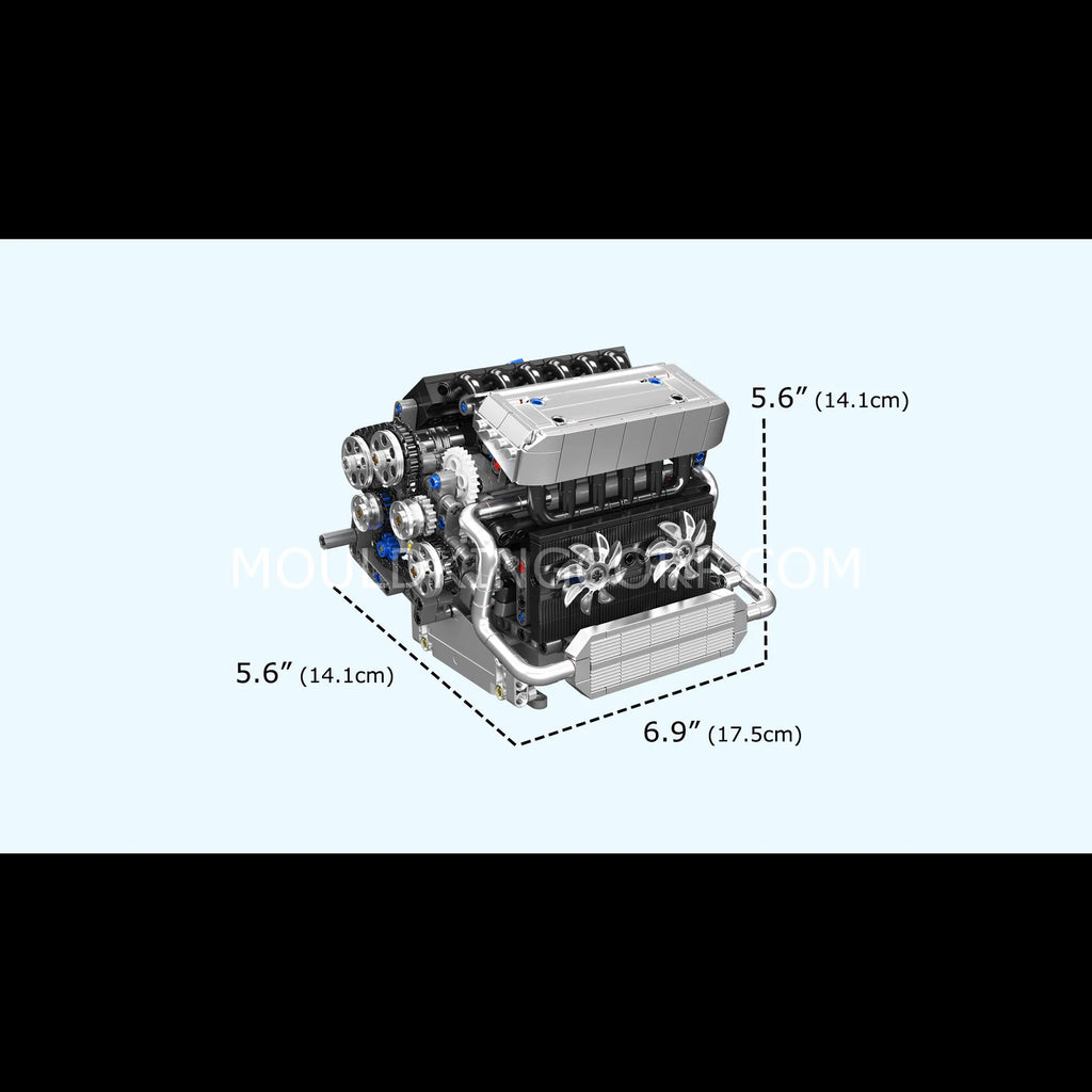 Mould King 10088 Motorisierter V8-Motor-Bausatz | 535 Teile
