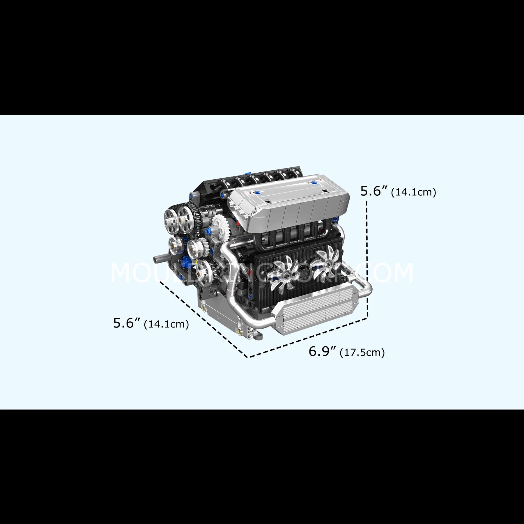 Mould King 10088 Motorisierter V8-Motor-Bausatz | 535 Teile