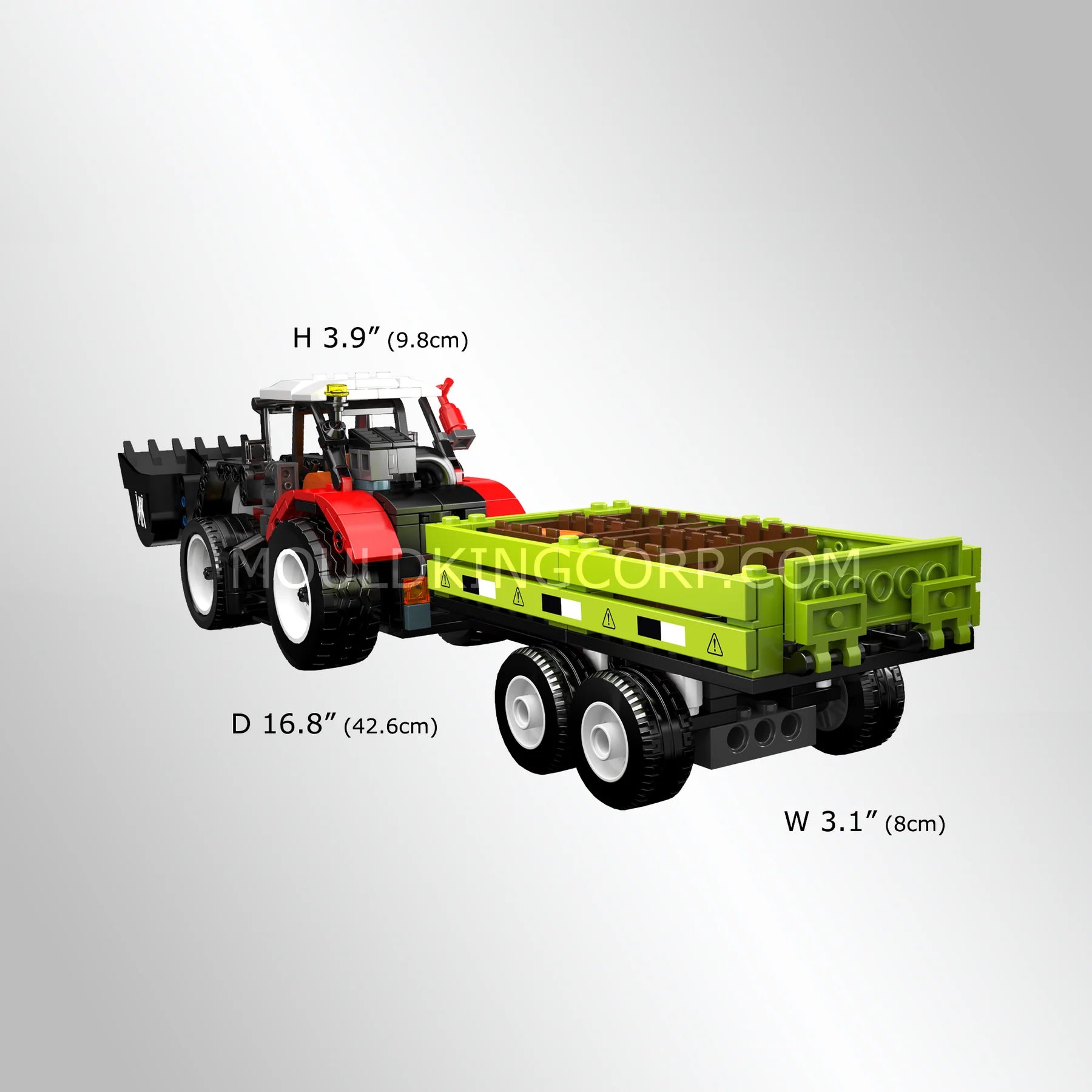 Mould King 24093 Radlader & Landwirtschaftsanhänger Bausatz | 504 Teile