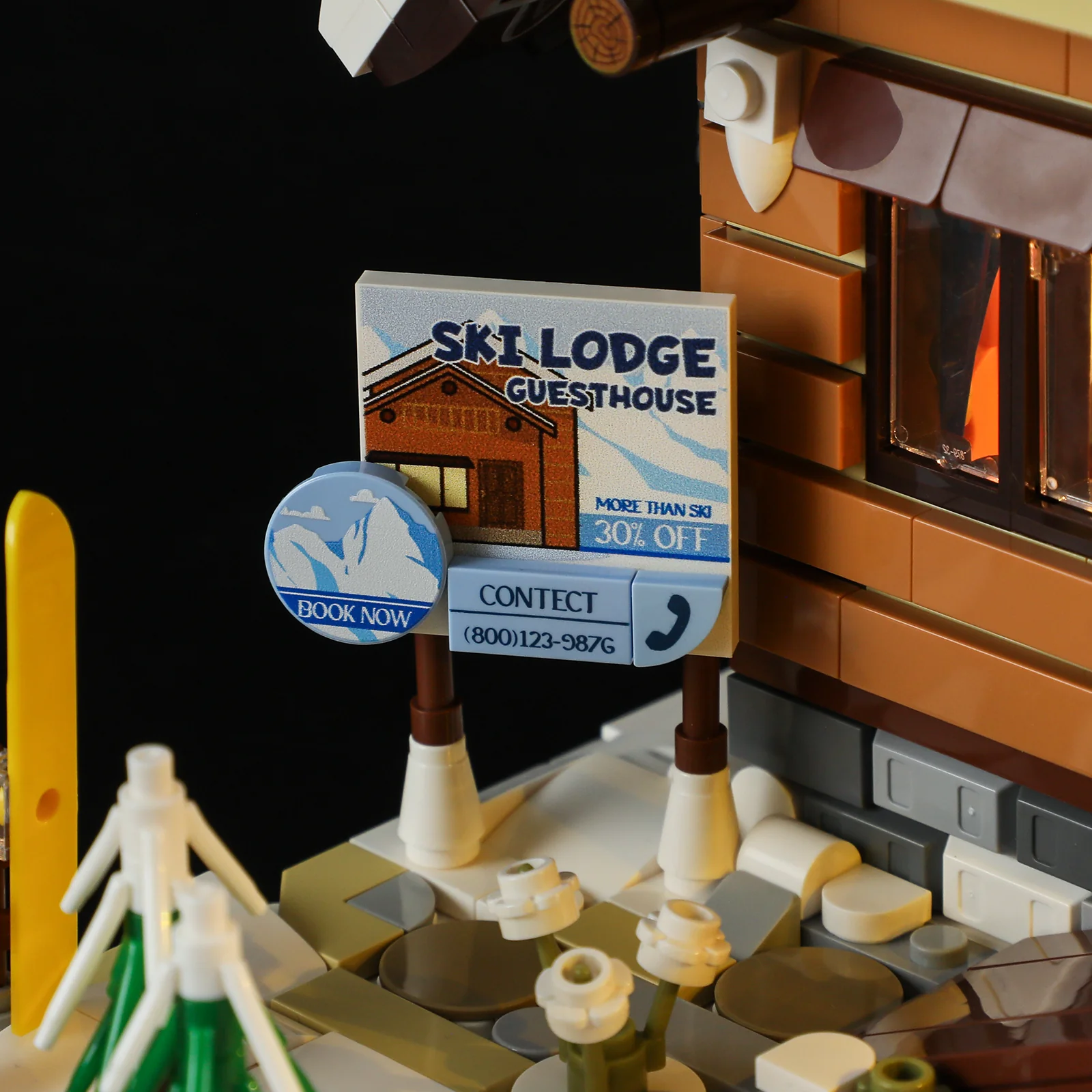 Lumibricks F9041 Ski Lodge mit LED | 2187 Teile Skihütte – Bild 12