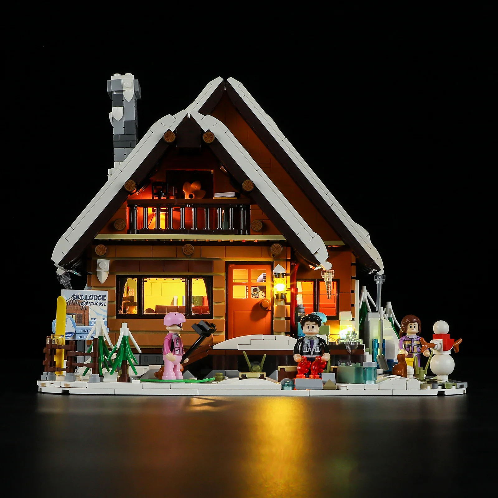 Lumibricks F9041 Ski Lodge mit LED | 2187 Teile Skihütte – Bild 2