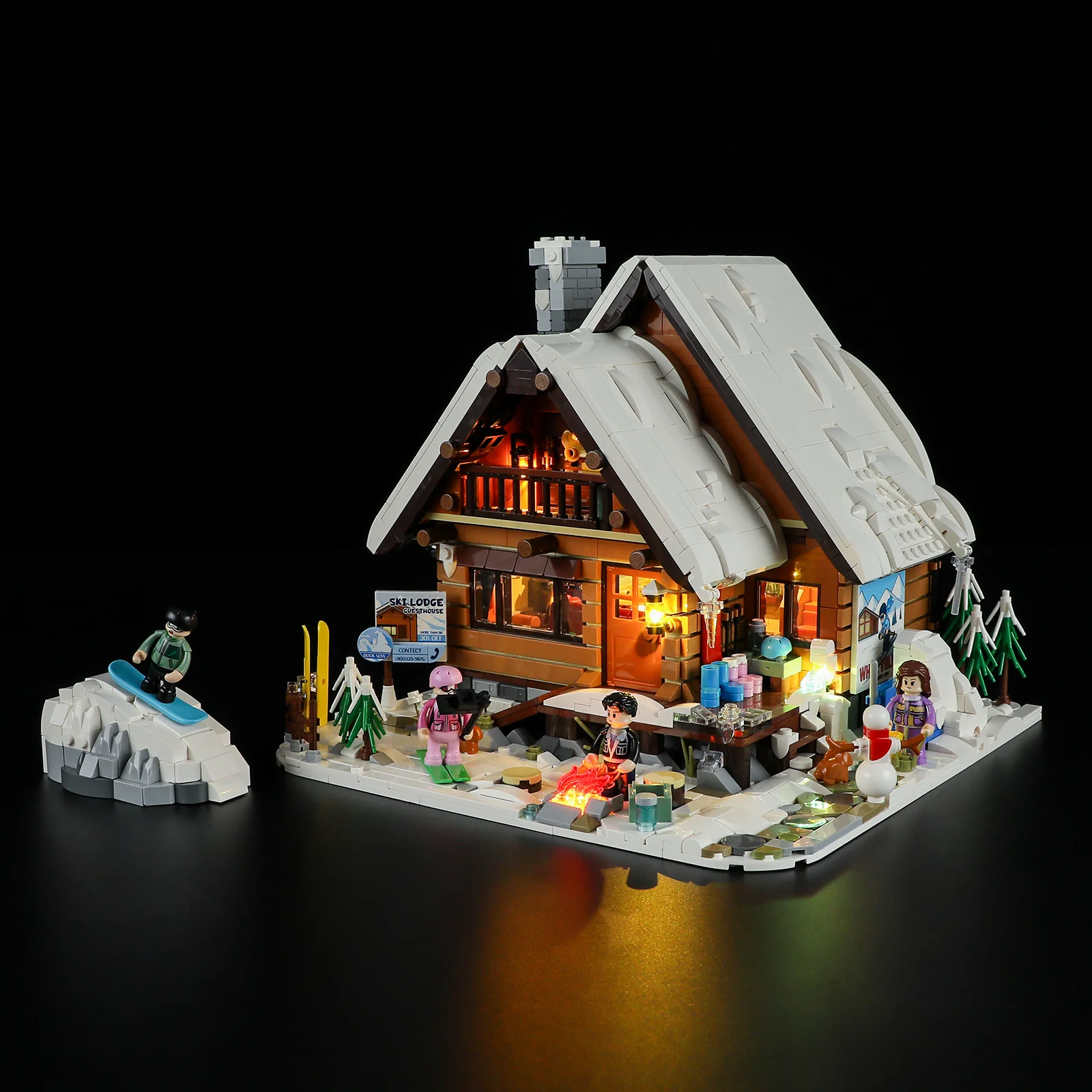 Lumibricks F9041 Ski Lodge mit LED | 2187 Teile Skihütte – Bild 4