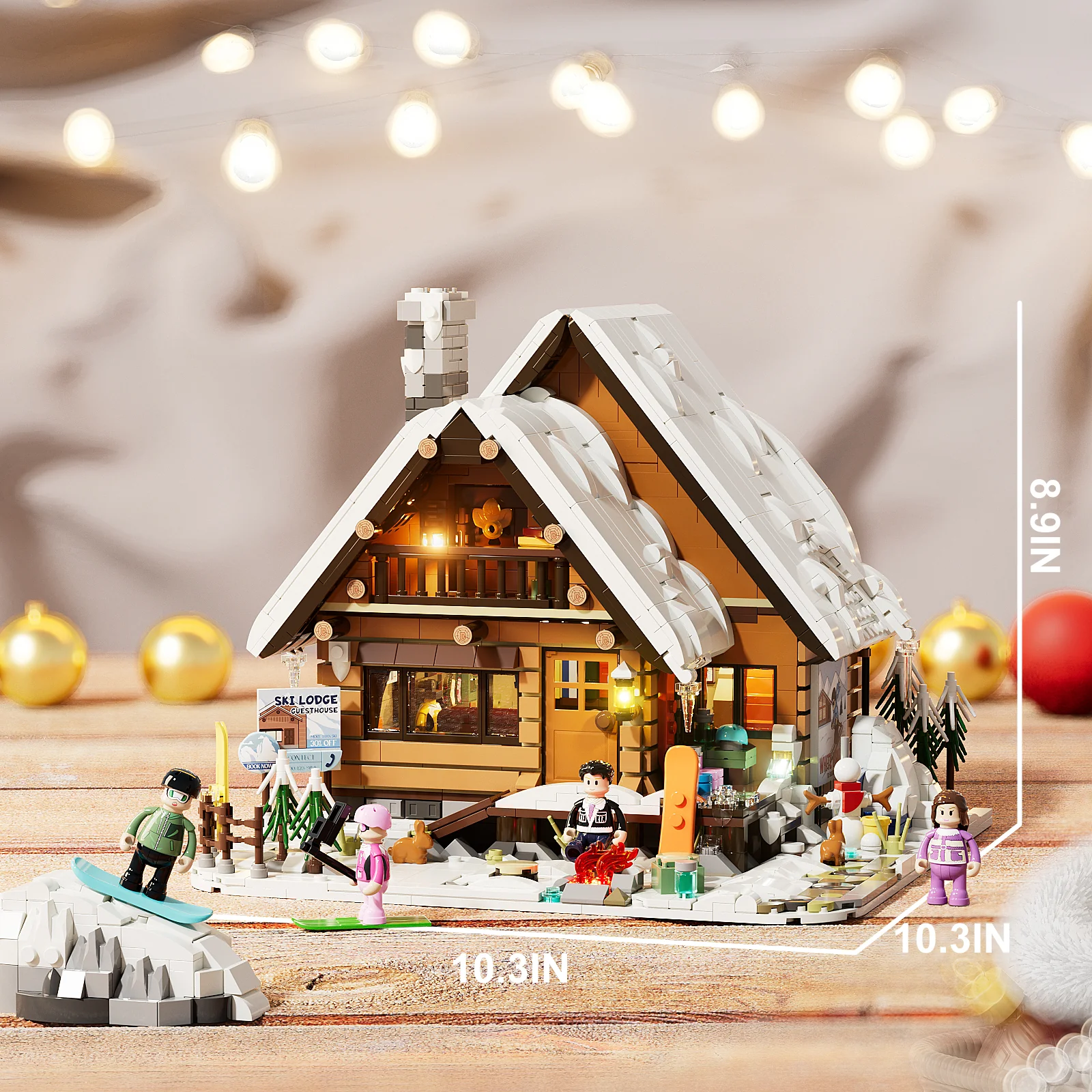 Lumibricks F9041 Ski Lodge mit LED | 2187 Teile Skihütte – Bild 5