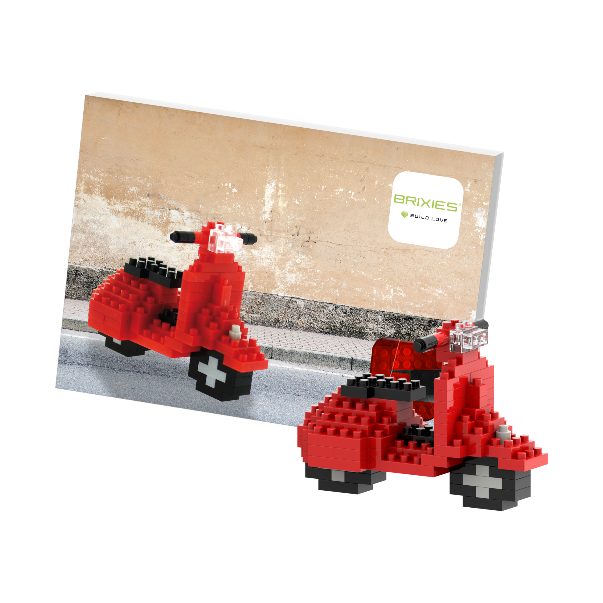 BRIXIES Postkarte Motorroller