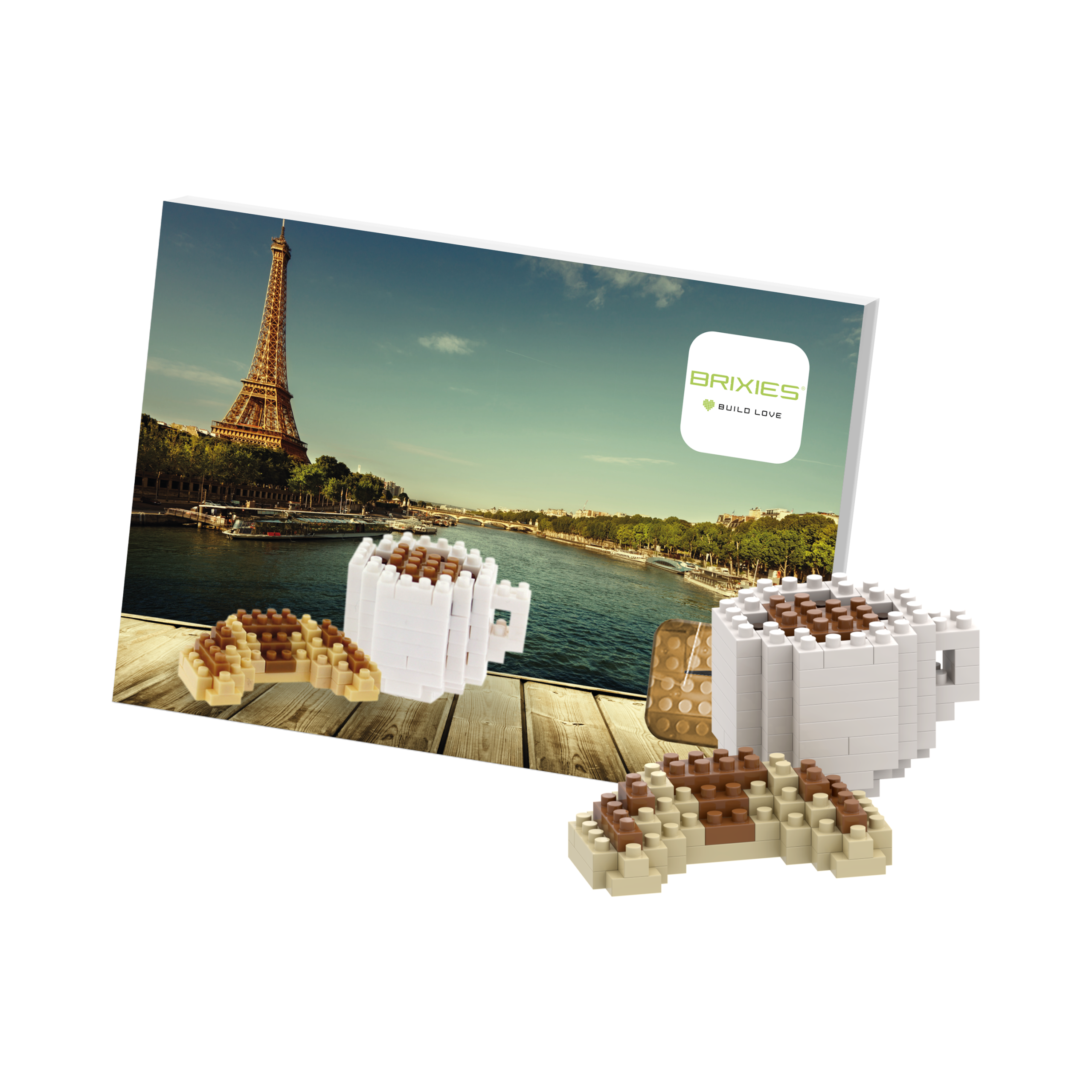 BRIXIES Postkarte Croissant & Kaffee