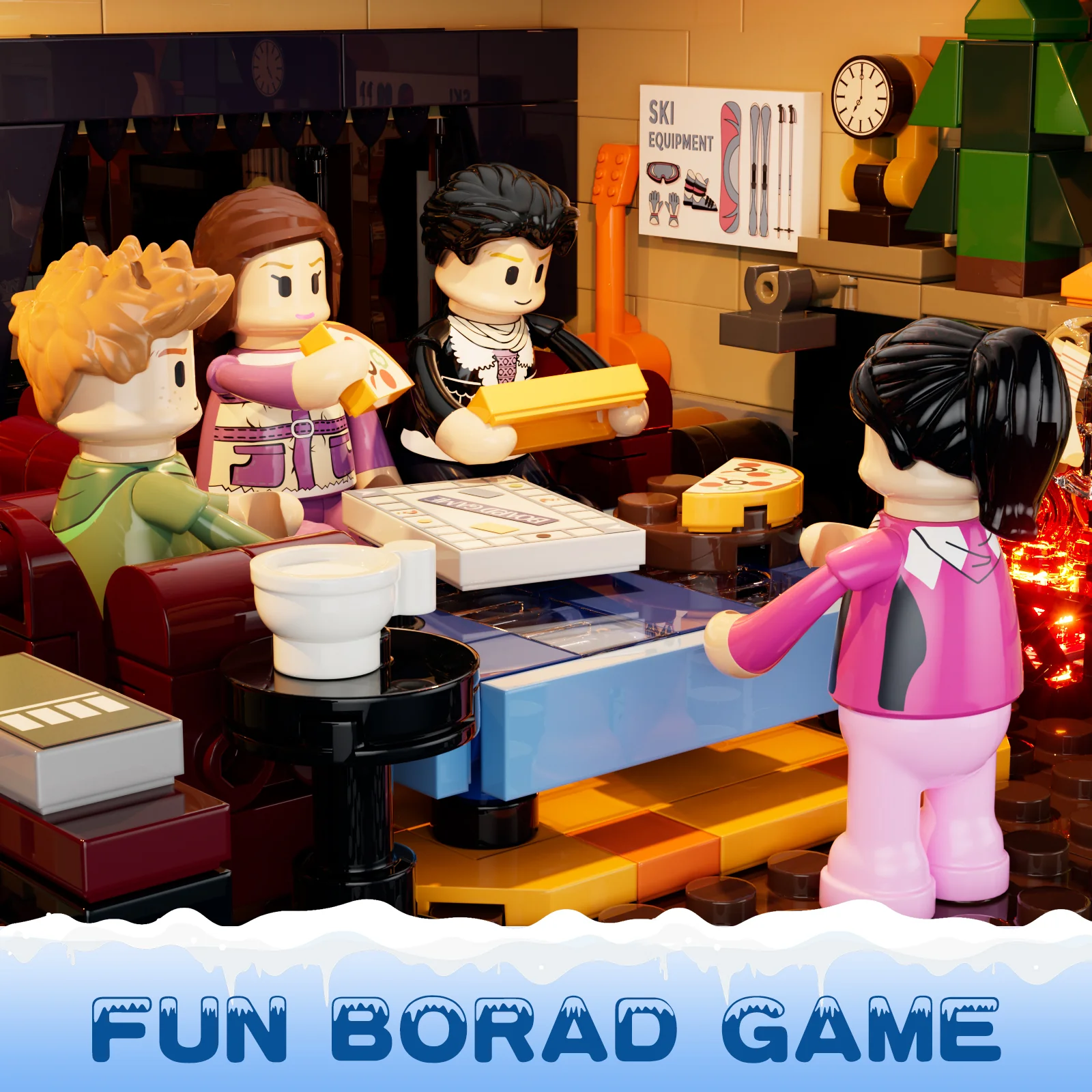 Lumibricks F9041 Ski Lodge mit LED | 2187 Teile Skihütte – Bild 8