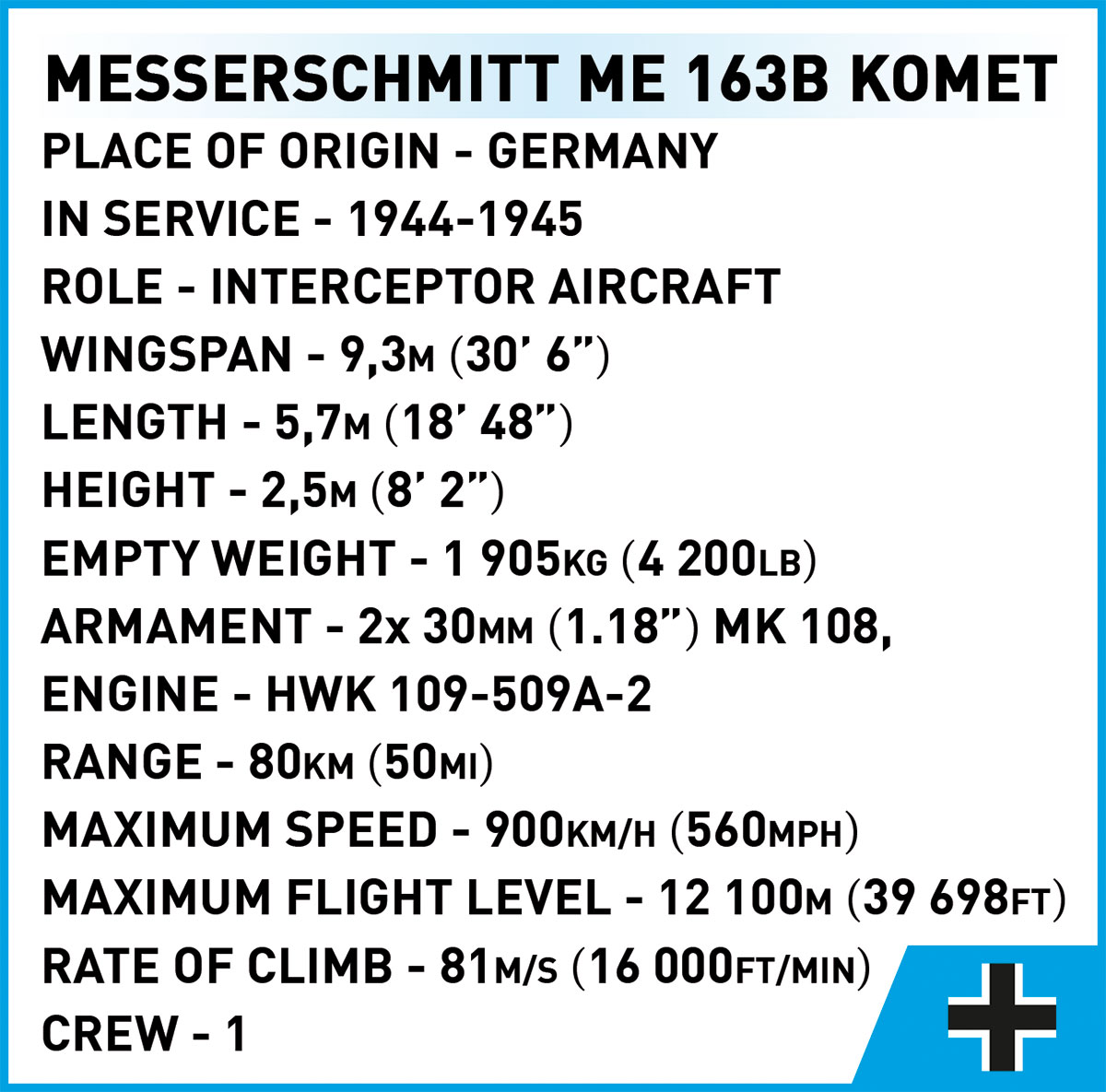 COBI Messerschmitt Me 163B Komet – Bild 8