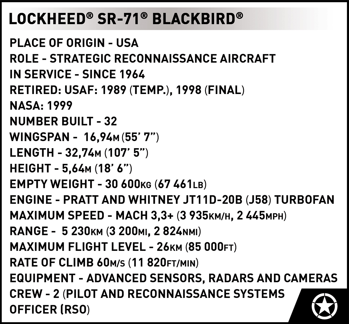 COBI Lockheed SR-71 Blackbird – Bild 12