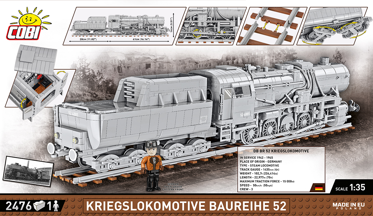 COBI Kriegslokomotive Baureihe 52 – Bild 13