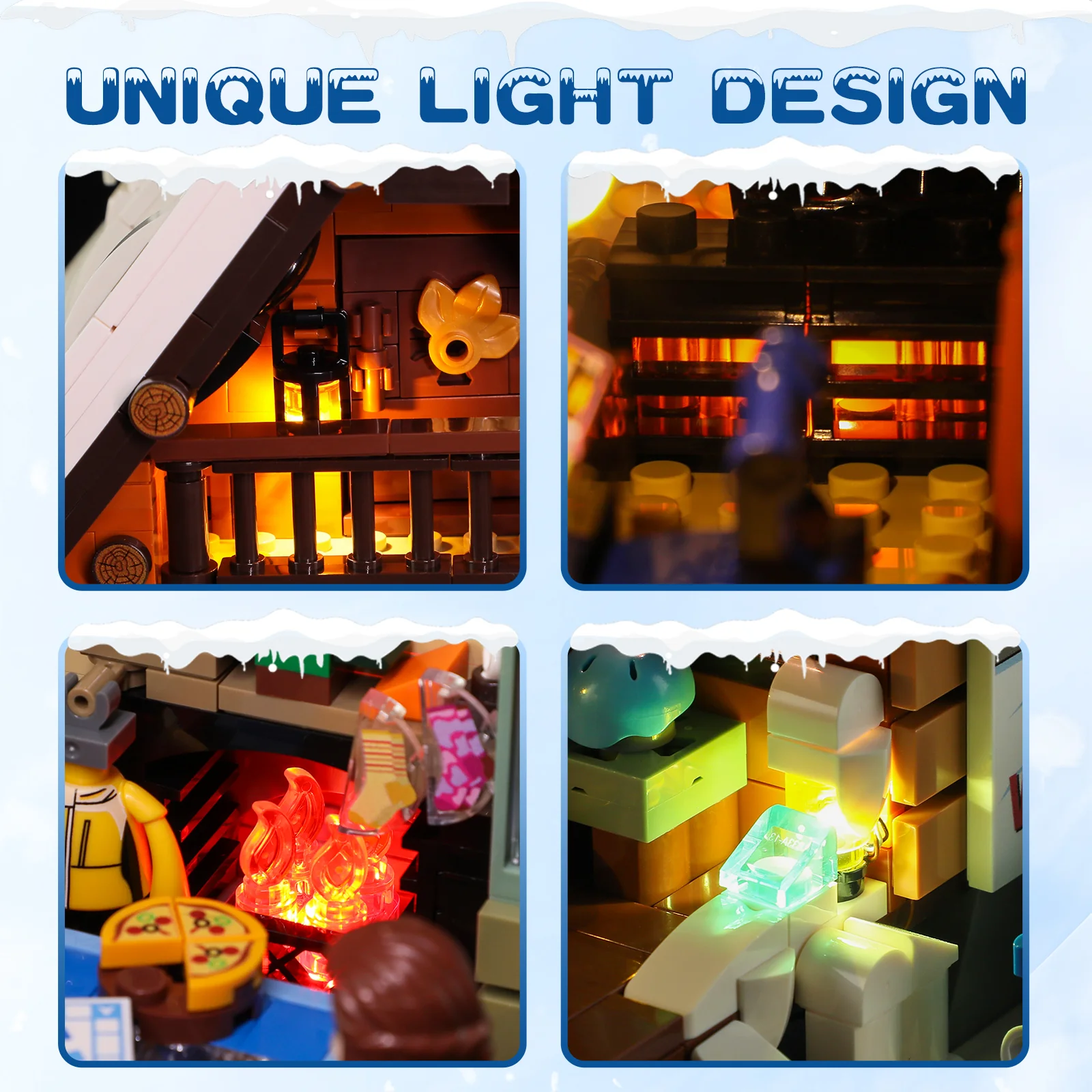 Lumibricks F9041 Ski Lodge mit LED | 2187 Teile Skihütte – Bild 9