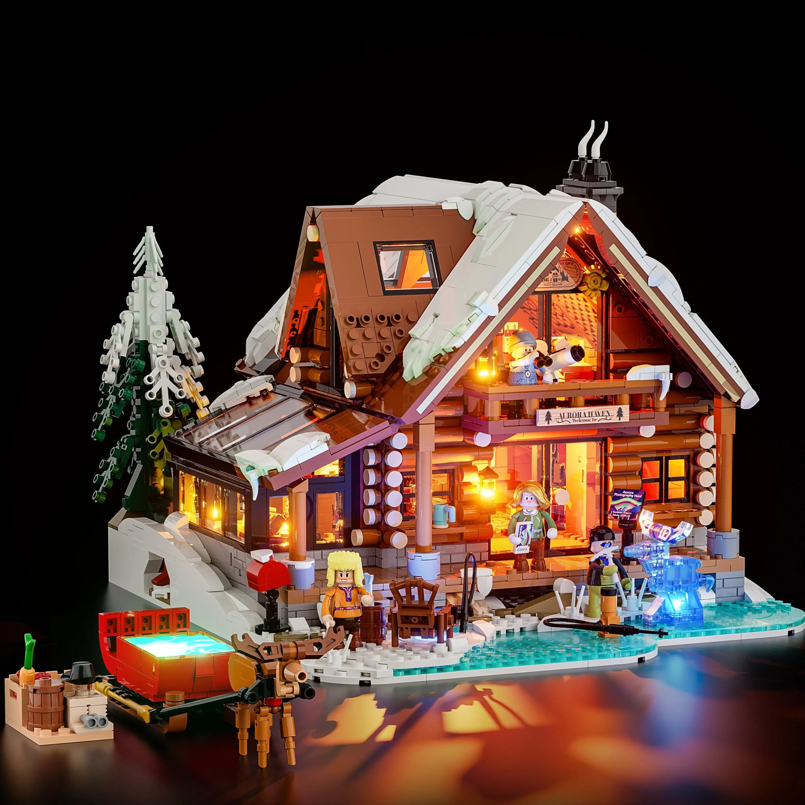 Lumibricks 10012 Aurora Cabin mit LED | Polarlicht Blockhütte – Bild 4