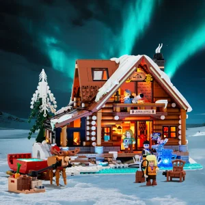 Lumibricks 10012 Aurora Cabin mit LED | Polarlicht Blockhütte