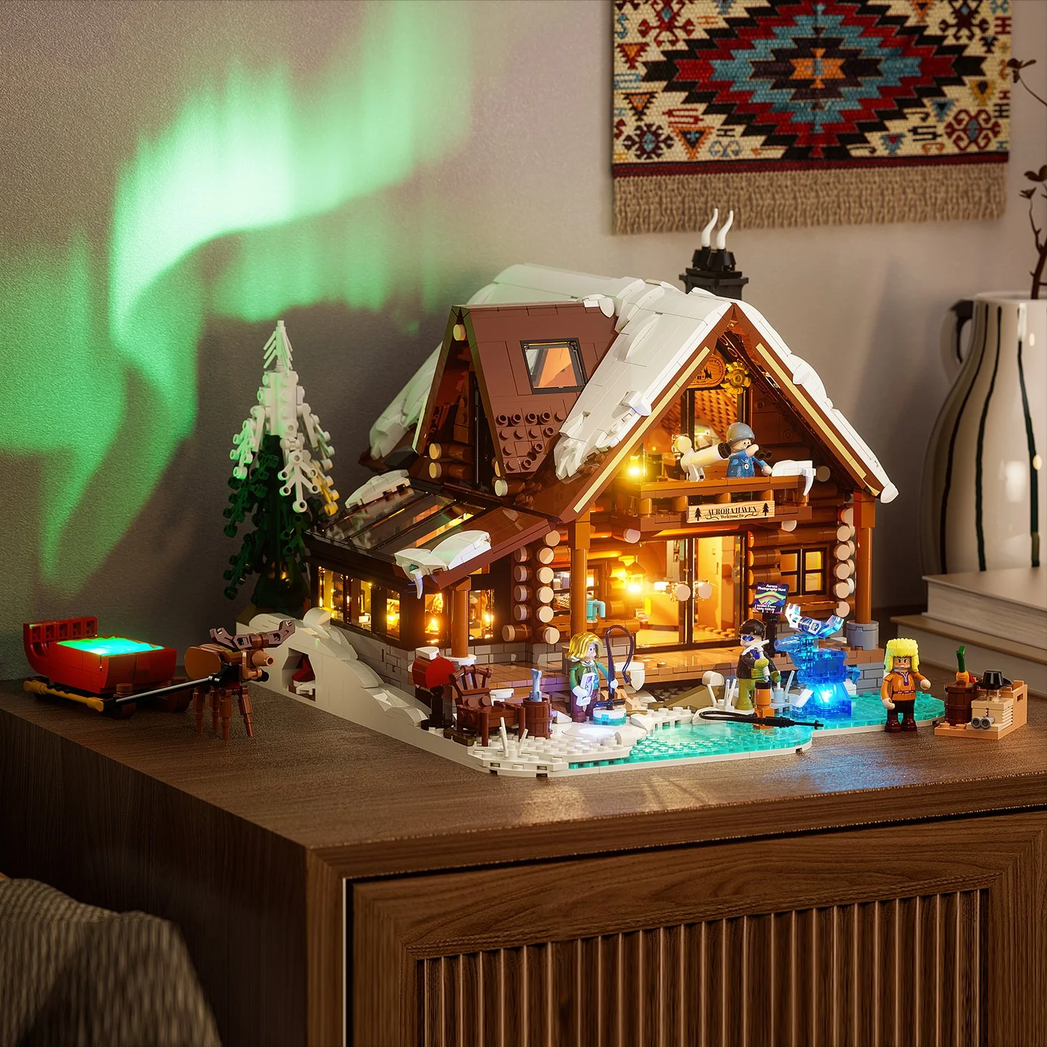 Lumibricks 10012 Aurora Cabin mit LED | Polarlicht Blockhütte – Bild 2