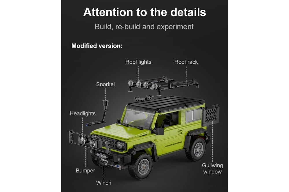 CaDA C62001W SUZUKI Jimny Sierra 1:12 | 1803 Teile – Bild 11