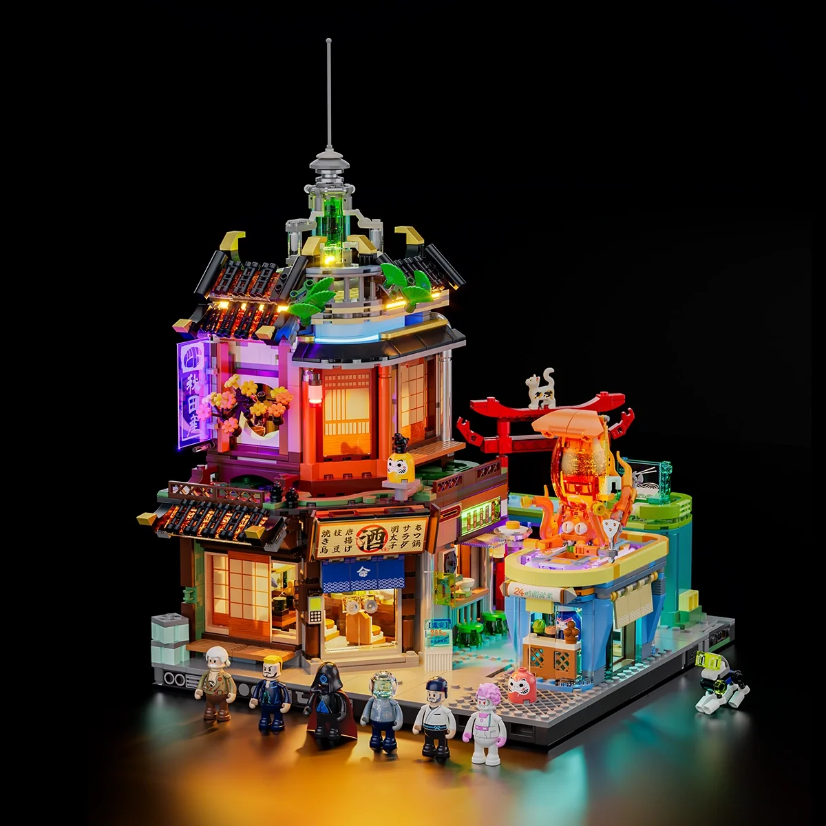 Lumibricks 17004 Cyberpunk Izakaya mit LED | Neon Gasse – Bild 3