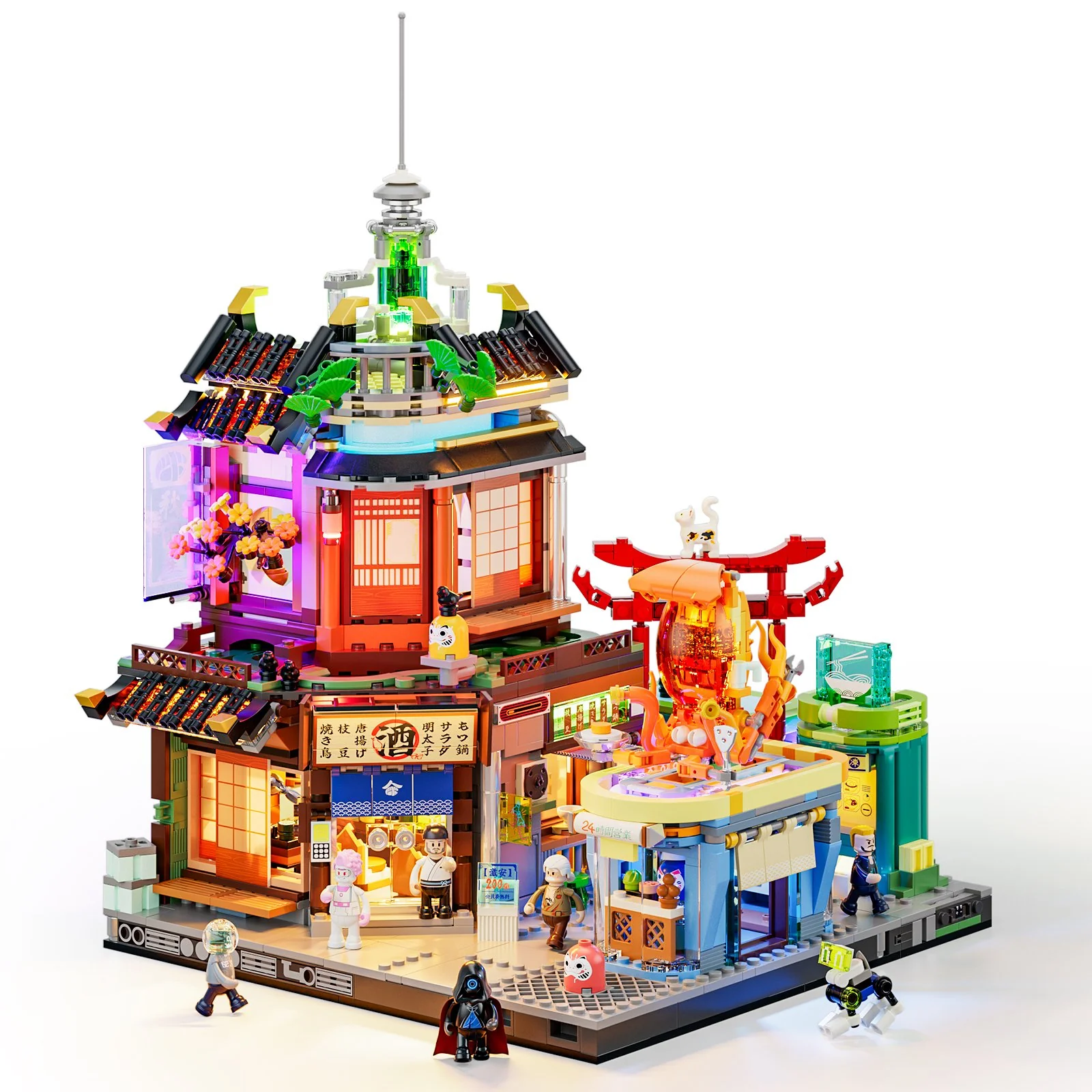 Lumibricks 17004 Cyberpunk Izakaya mit LED | Neon Gasse – Bild 2