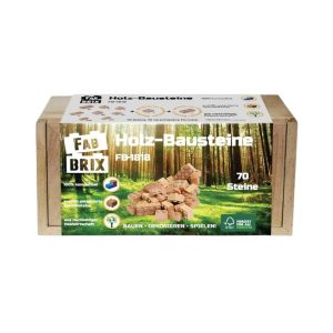 FabBrix Holz-Bausteine - 70 Steine Holzbox