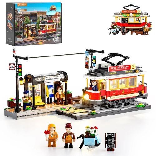 Lumibricks Historische Straßenbahn und Haltestelle (1274 Teile)
