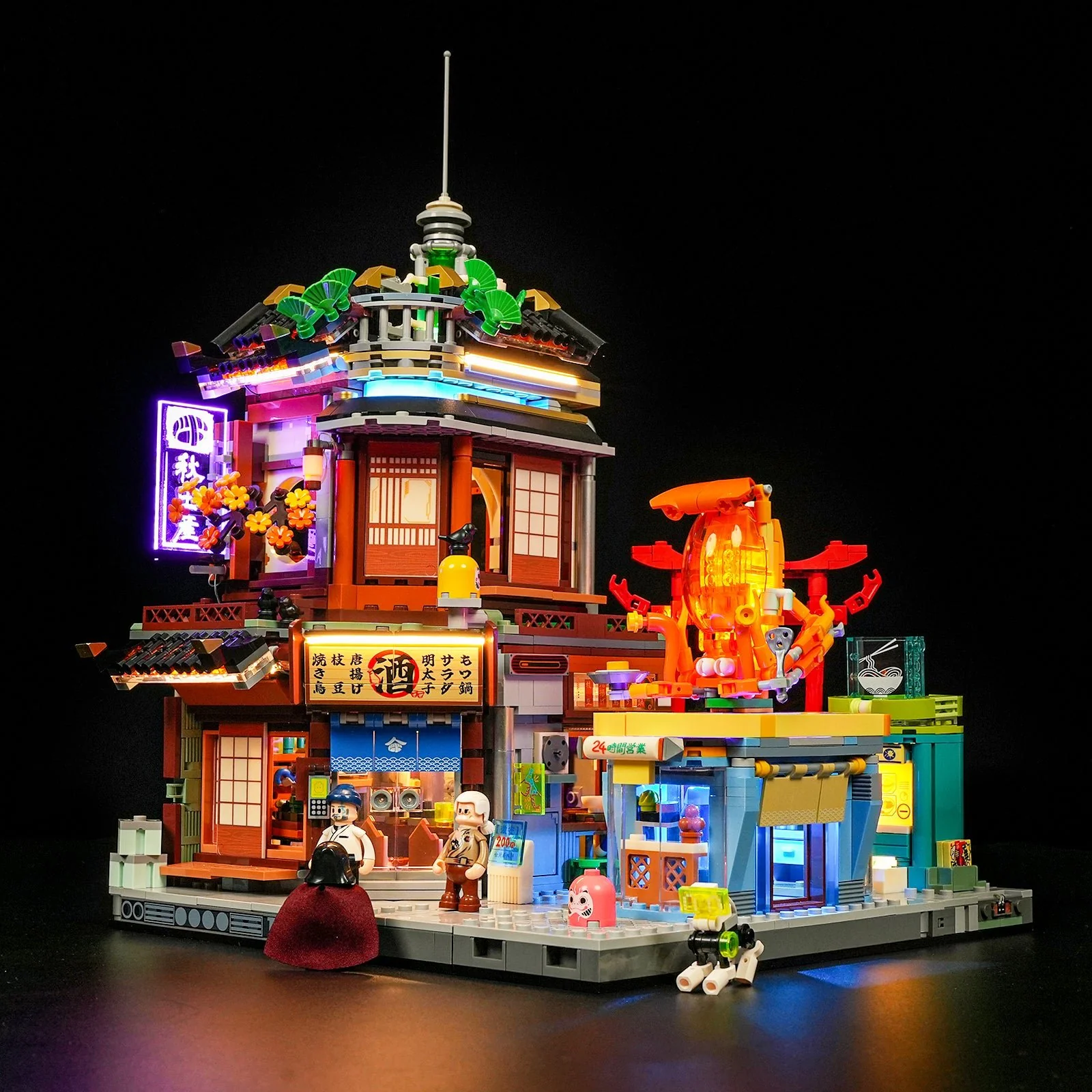 Lumibricks 17004 Cyberpunk Izakaya mit LED | Neon Gasse – Bild 4