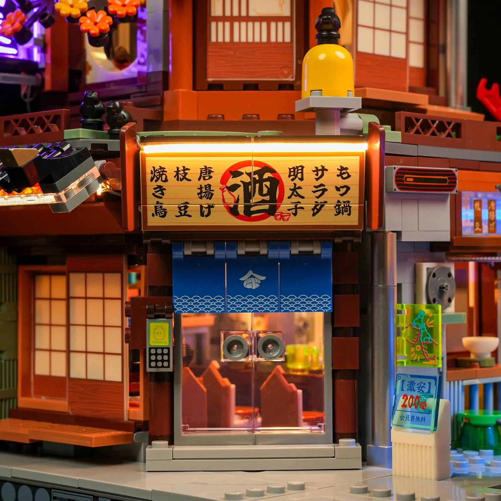 Lumibricks 17004 Cyberpunk Izakaya mit LED | Neon Gasse – Bild 11