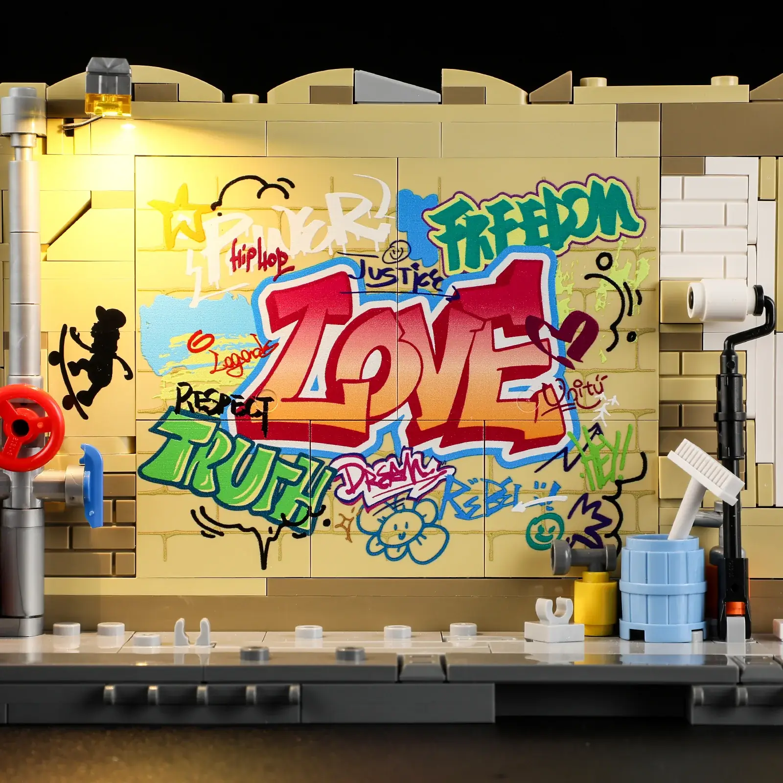 Lumibricks F9066 Graffiti Bus Stop mit LED | 514 Teile – Bild 9