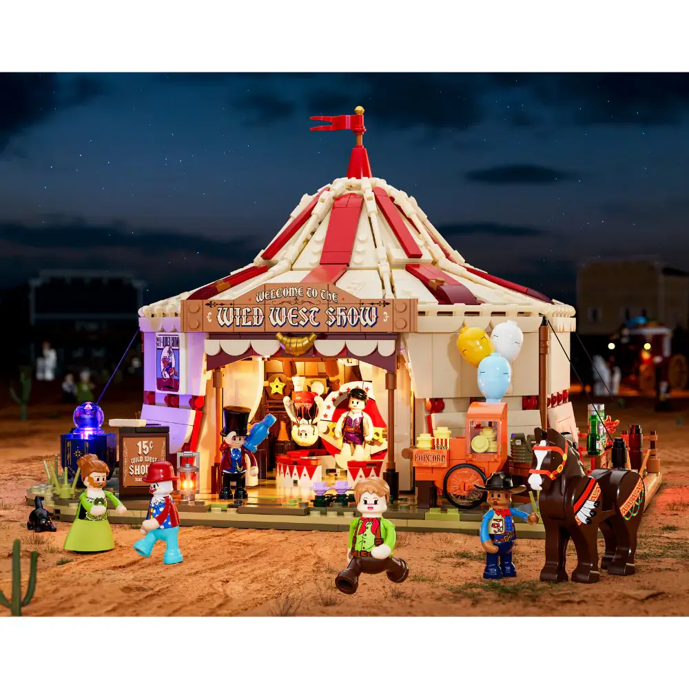 Lumibricks L9079 Western-Wanderzirkus mit LED | 1962 Teile Western – Bild 2