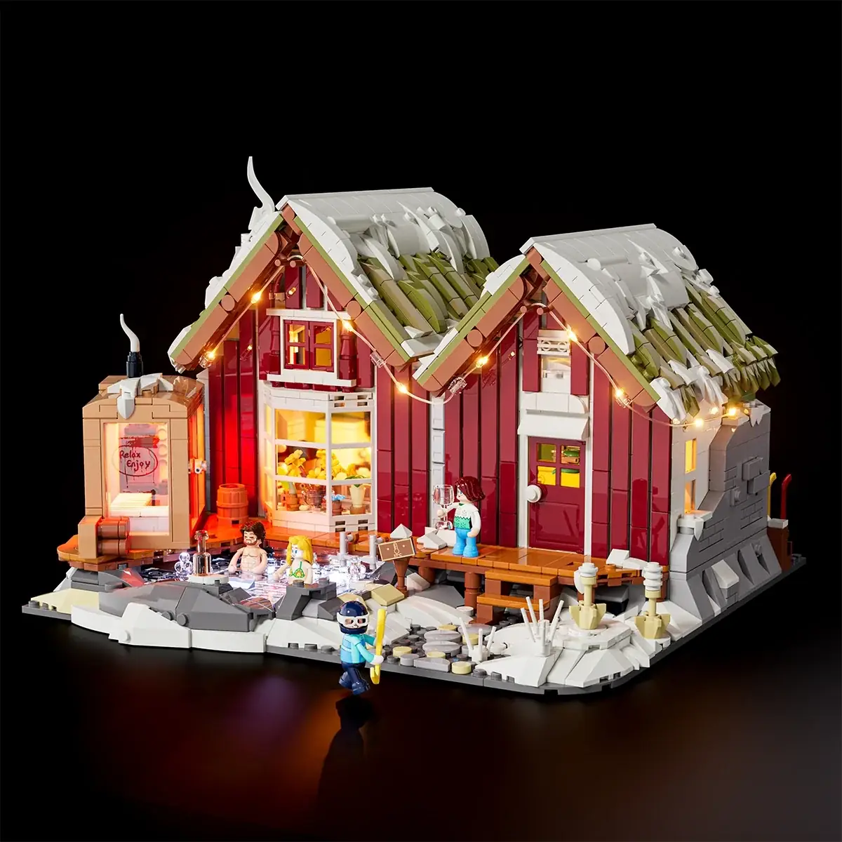 Lumibricks 10011 Spa Cabin mit LED | Nordisches Bauset – Bild 3