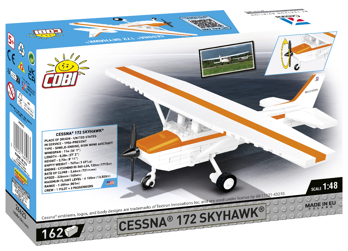 COBI Cessna 172 Skyhawk Orange-Weiß – Bild 2