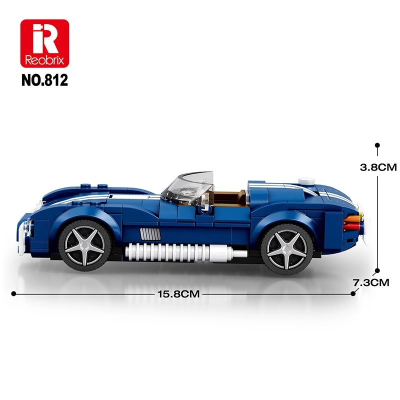 Reobrix 812 Offener Roadster Shelby Cobra S Stil 1:24 | 8 Noppen – Bild 3