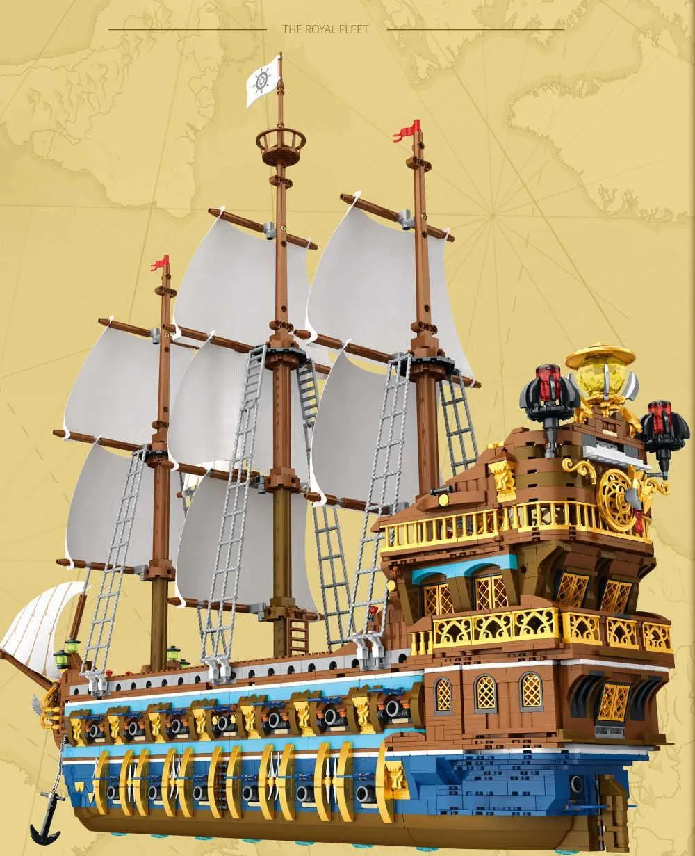 Reobrix Galeone The Sun | Historisches Segelschiff 2830 Teile – Bild 2