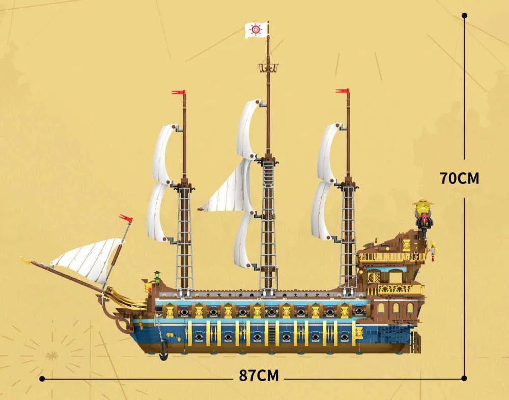 Reobrix Galeone The Sun | Historisches Segelschiff 2830 Teile – Bild 5