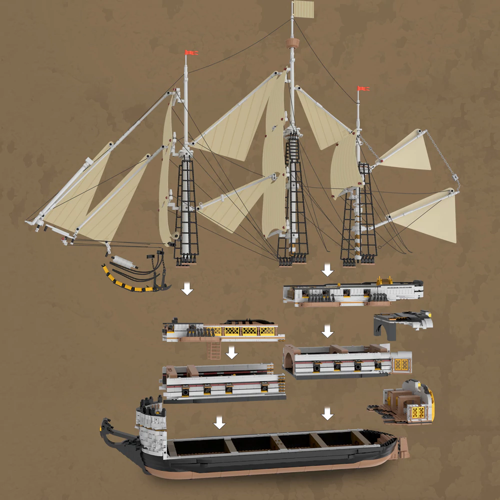 Reobrix Endeavor Segelschiff | Premium Klemmbaustein Modell – Bild 5