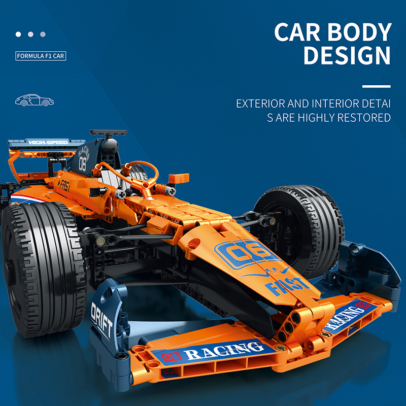 Reobrix 11006 Formula F1 Car Orange 1:8 | RC-Ready – Bild 3
