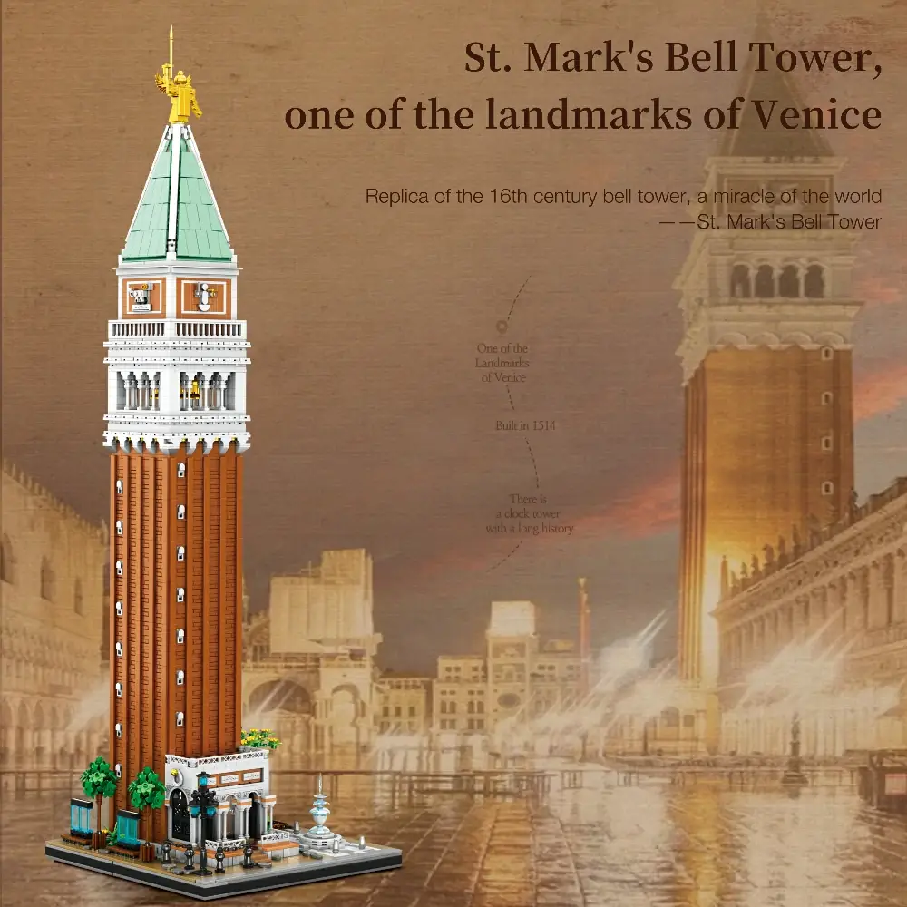 Reobrix 55013 Campanile di San Marco | XXL Klemmbaustein-Set – Bild 6
