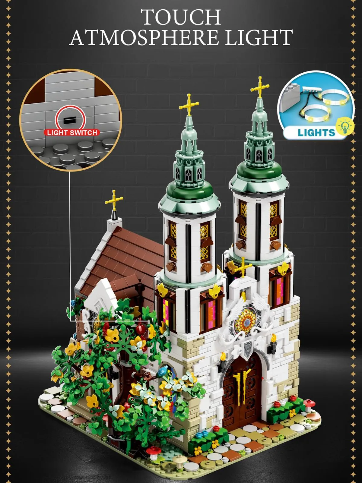 Reobrix 66023 St. Andrew's Church mit LED | 3306 Teile – Bild 5