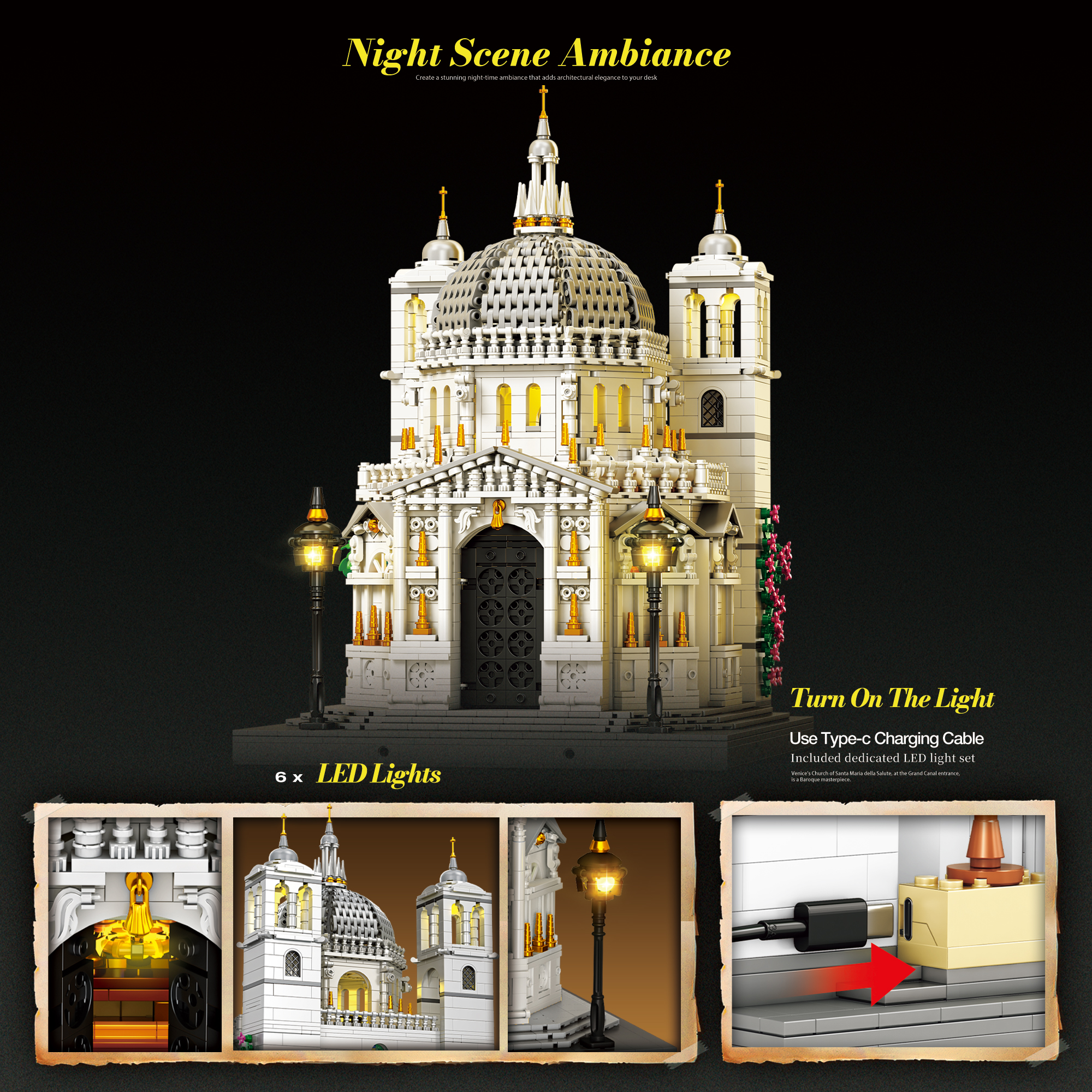 Reobrix 55014 Venezianische Kathedrale mit LED | 4270 Teile – Bild 6