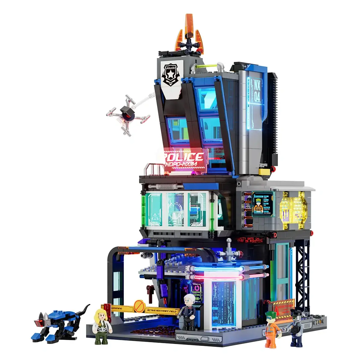 Lumibricks 17009 Cyberpunk Police HQ mit LED | 1716 Teile