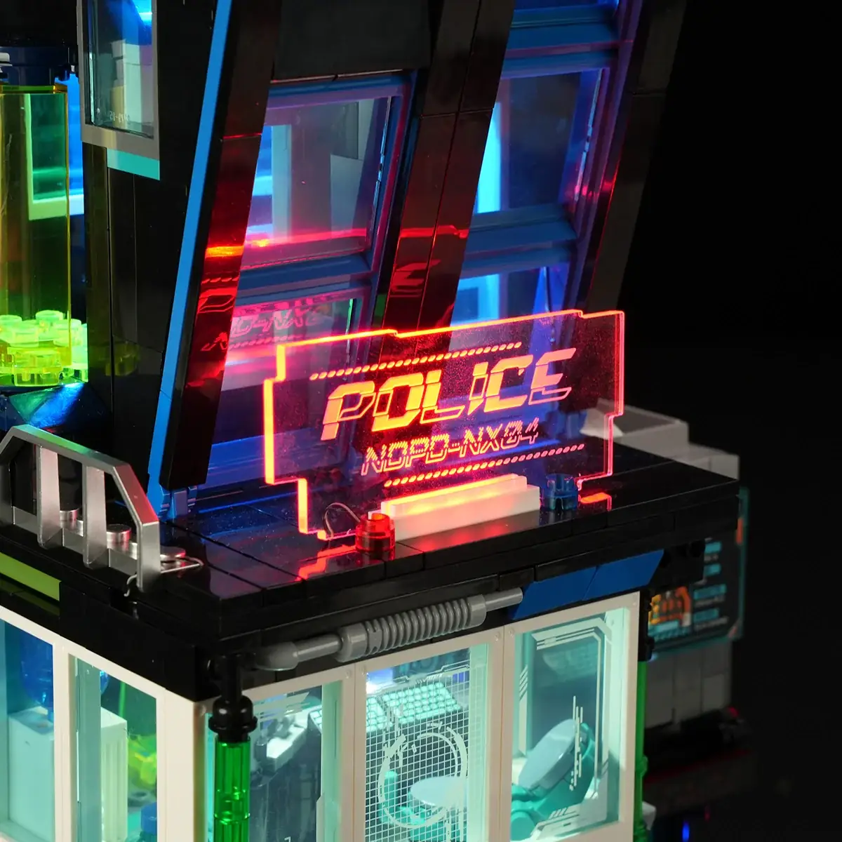 Lumibricks 17009 Cyberpunk Police HQ mit LED | 1716 Teile – Bild 6