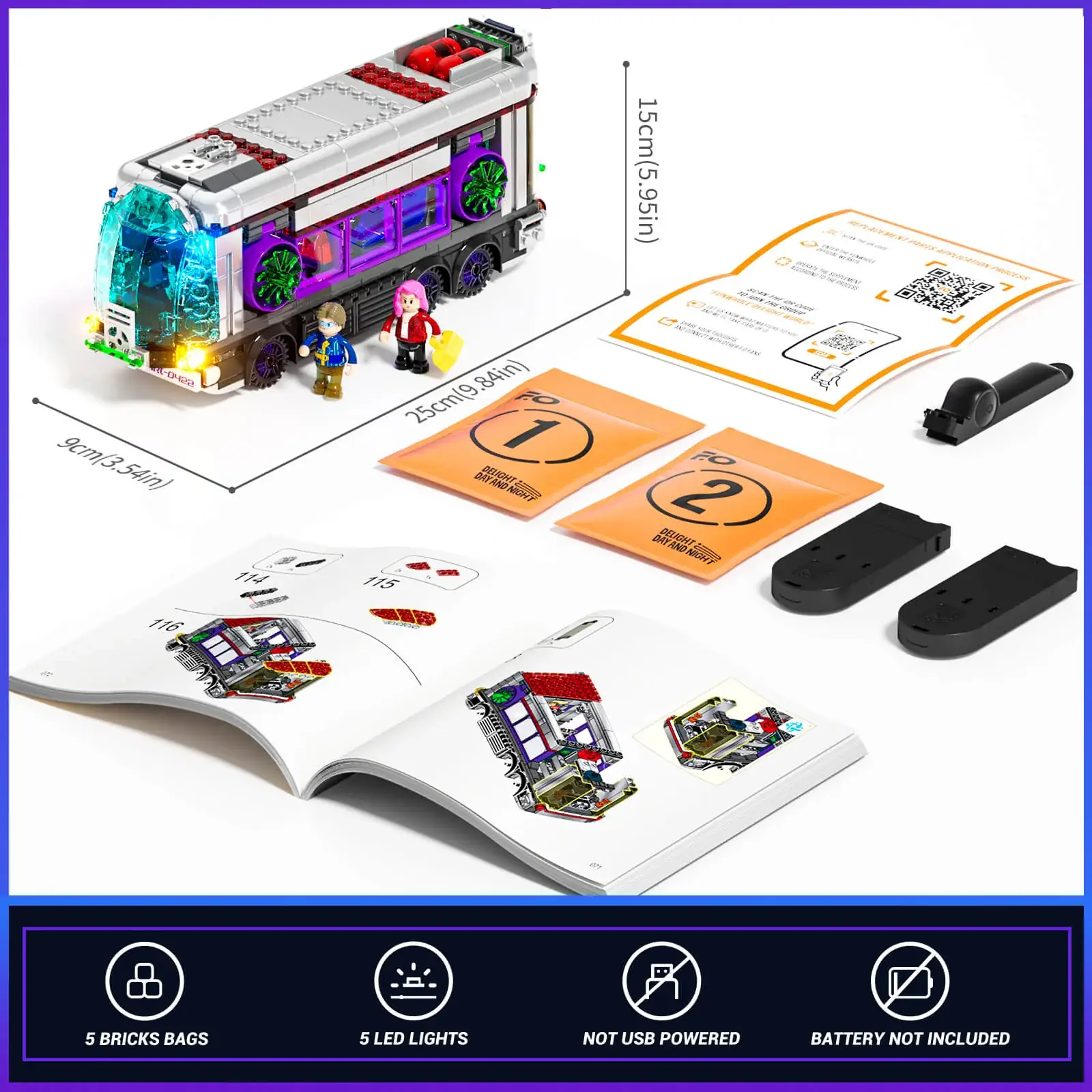 Lumibricks 17003 Future Bus mit LED | 605 Teile Cyberpunk – Bild 12