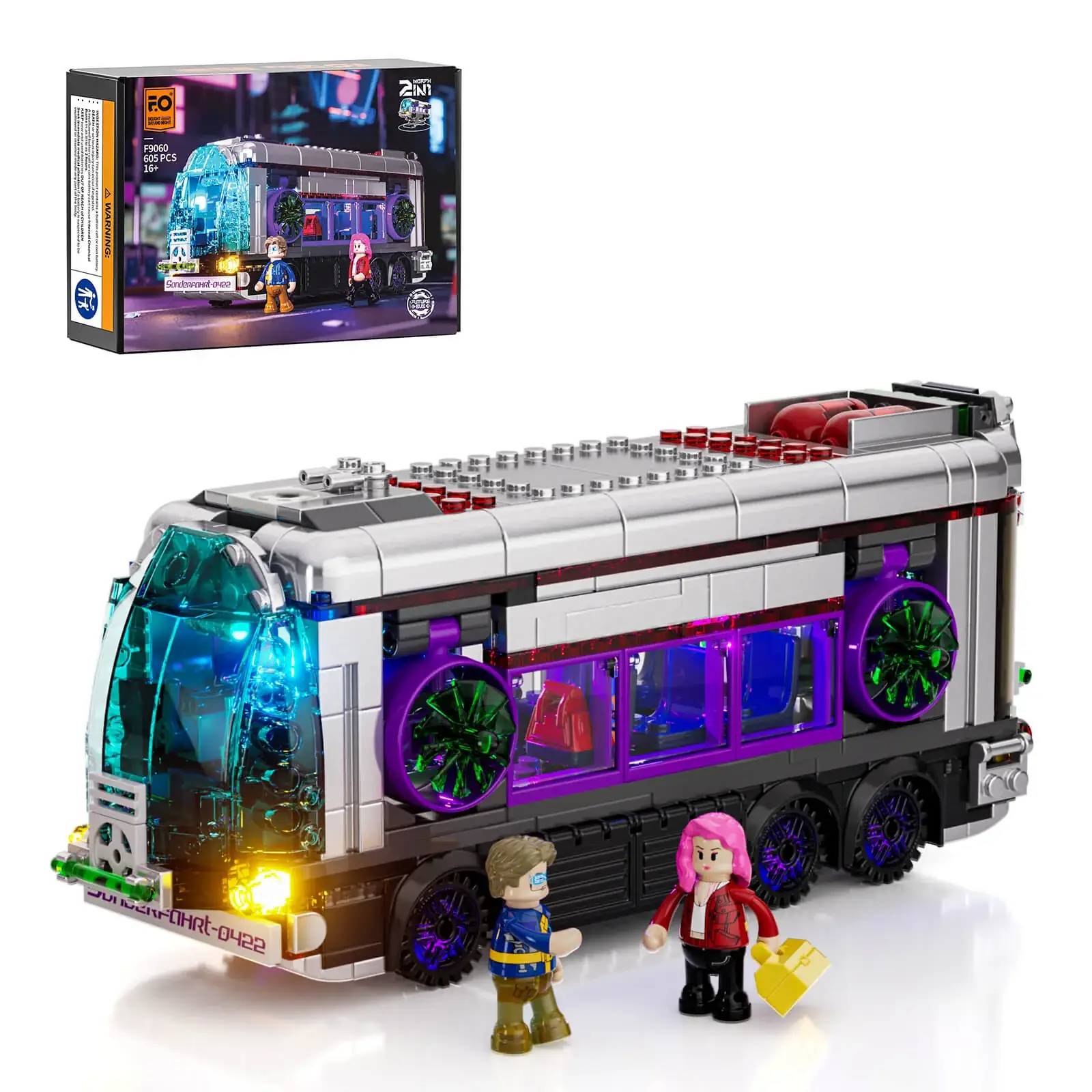 Lumibricks 17003 Future Bus mit LED | 605 Teile Cyberpunk