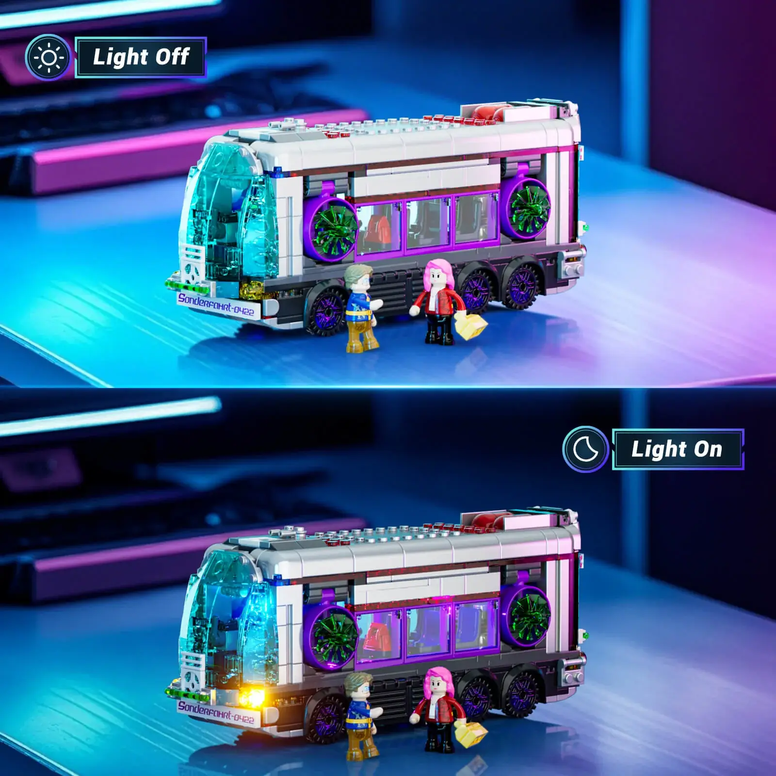 Lumibricks 17003 Future Bus mit LED | 605 Teile Cyberpunk – Bild 4
