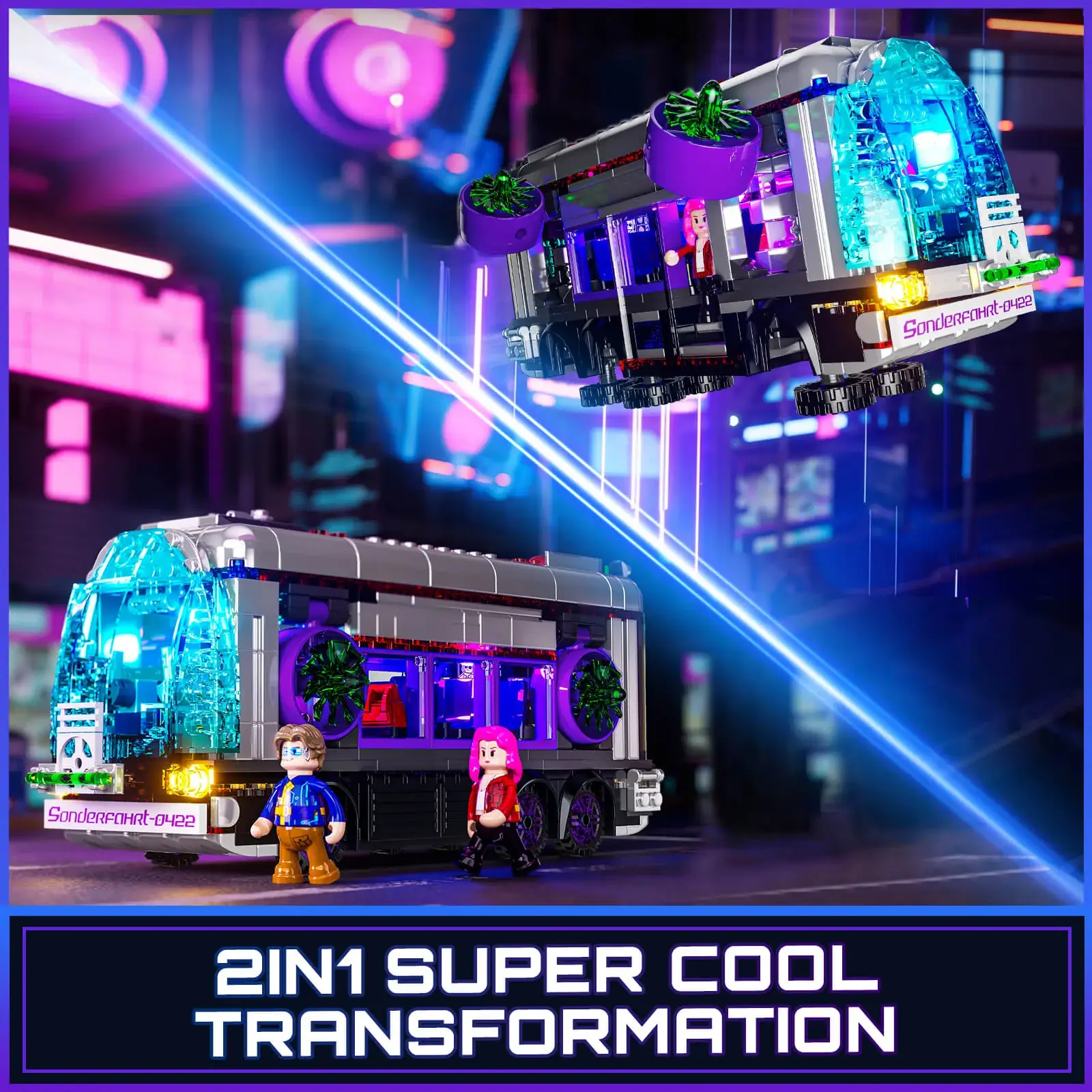 Lumibricks 17003 Future Bus mit LED | 605 Teile Cyberpunk – Bild 8