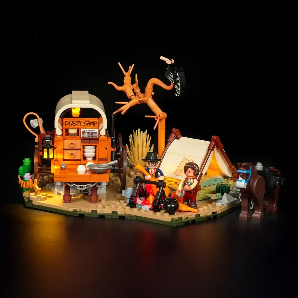 Lumibricks F9076 Cowboy Camp mit LED | 542 Teile Western – Bild 2