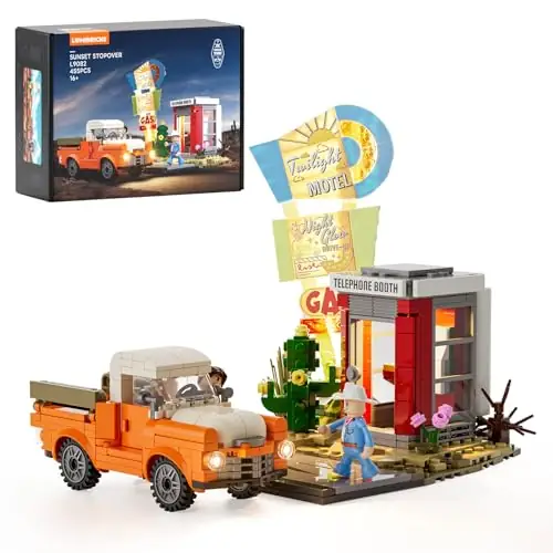 Lumibricks L9082 Sunset StopOver mit LED | 455 Teile 70s Highway