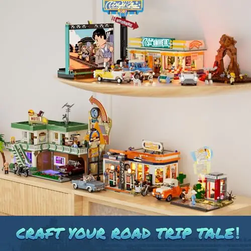 Lumibricks L9082 Sunset StopOver mit LED | 455 Teile 70s Highway – Bild 7