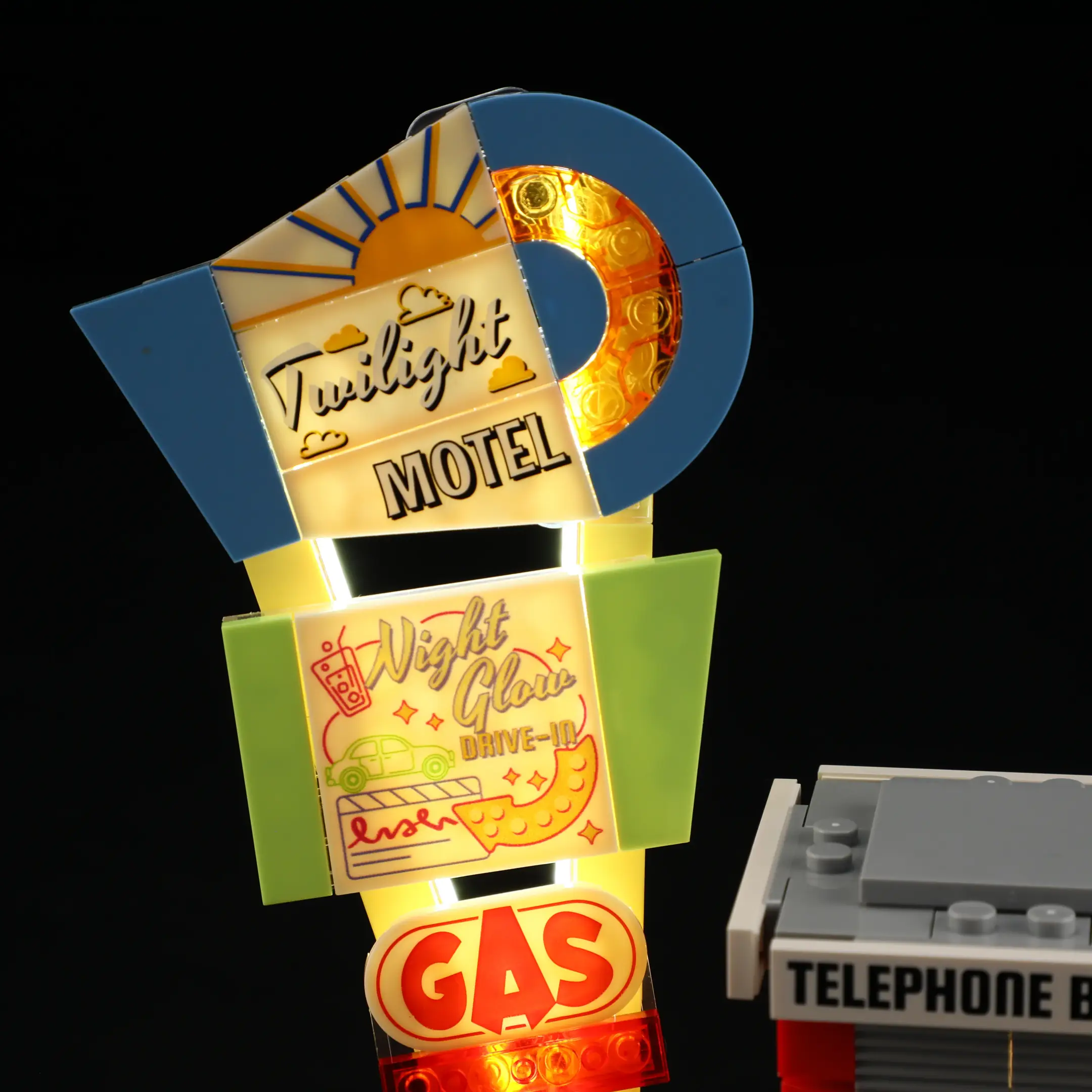 Lumibricks L9082 Sunset StopOver mit LED | 455 Teile 70s Highway – Bild 4