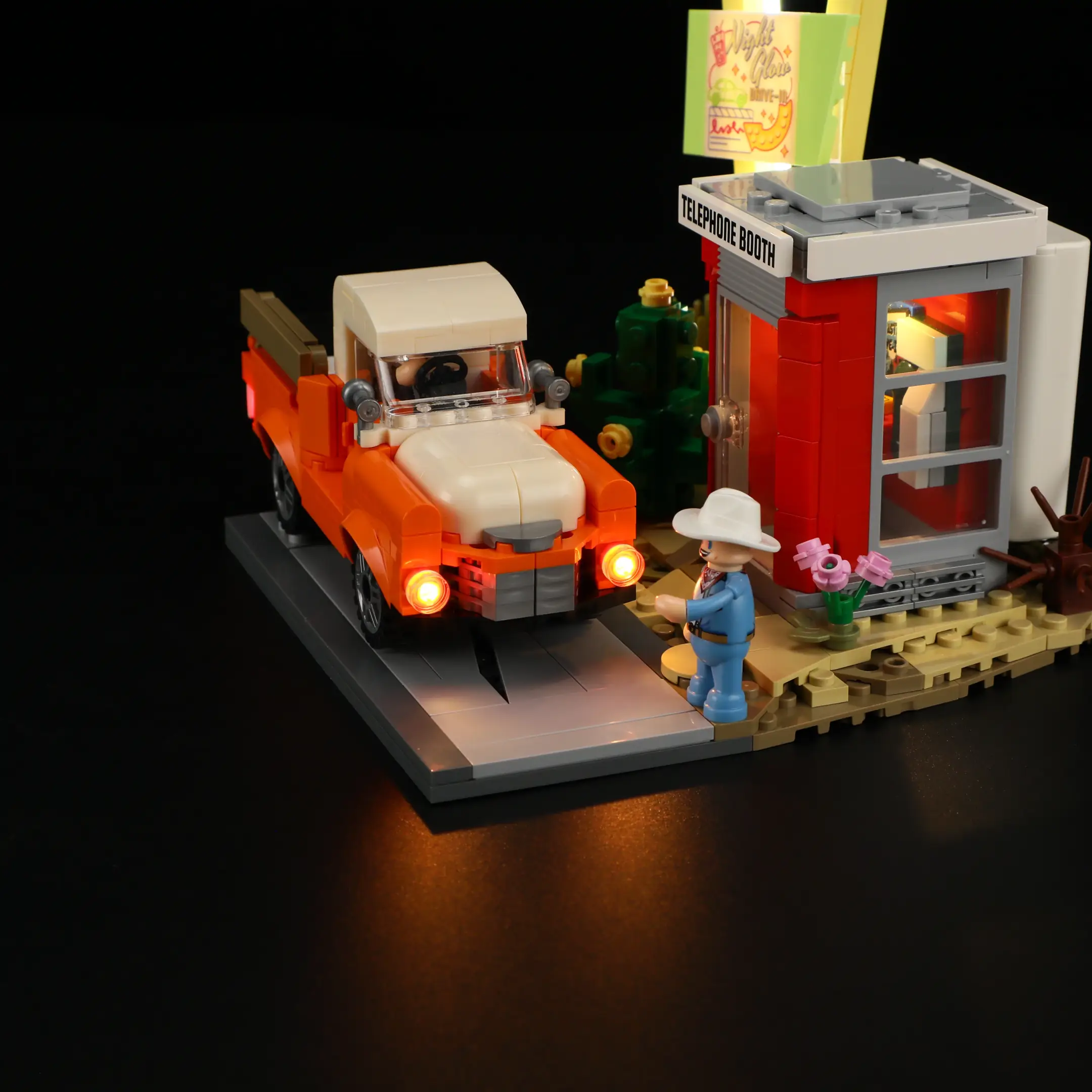 Lumibricks L9082 Sunset StopOver mit LED | 455 Teile 70s Highway – Bild 5